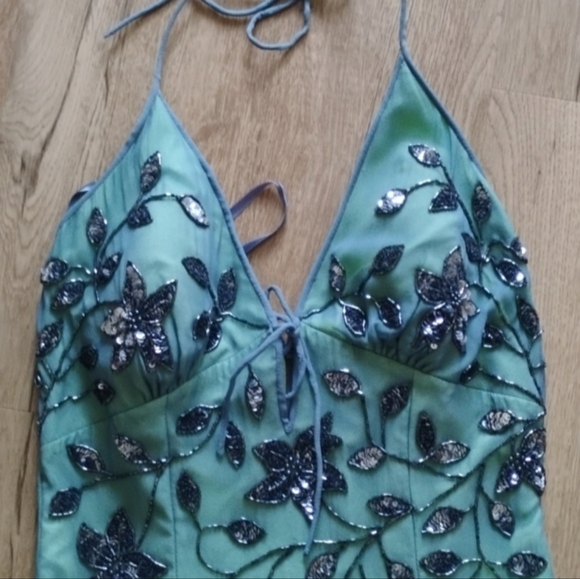 Elegant Green Floral Women's Dress - Picture 3 of 12